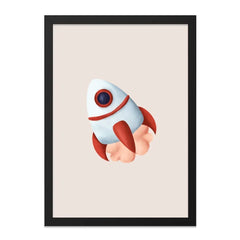 Rocket Wall Art, Space Wall Decor, Kids Room Art, Nursery Wall Art, Space Theme Art, Rocket Illustration, Boys Room Decor, Framed Art - Tawshia