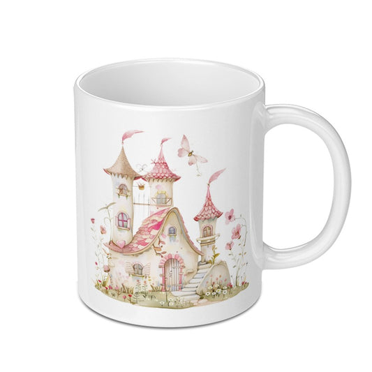 Watercolor Castle Mug, Fairy Tale Mug, Princess Castle Coffee Mug, Whimsical Home Decor Mug, Pink Castle Gift Idea, Fantasy Mug - Tawshia