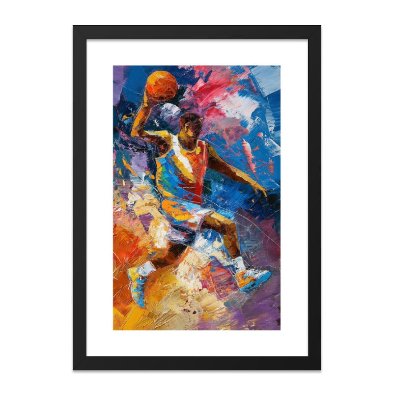 Basketball Art Wall Decor, Sports Painting Print, Slam Dunk Poster, NBA Artwork, Athlete Gift, Man Cave Decor, Boys Room Art - Tawshia