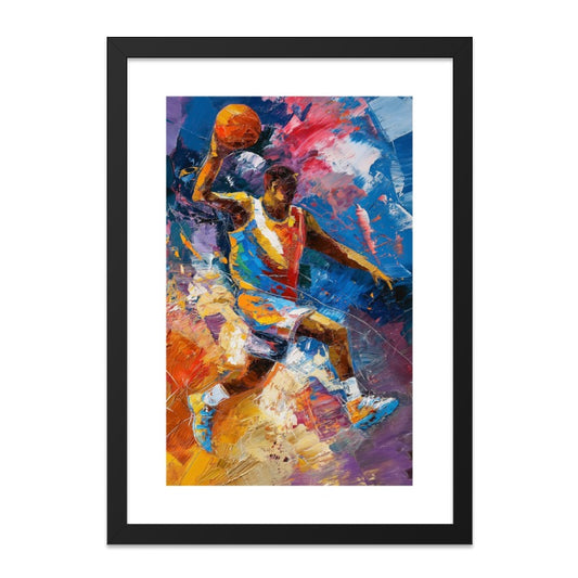 Basketball Art Wall Decor, Sports Painting Print, Slam Dunk Poster, NBA Artwork, Athlete Gift, Man Cave Decor, Boys Room Art - Tawshia