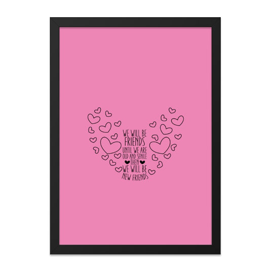 Friendship Heart Wall Art, Friends Forever Quote Decor, Cute Pink Wall Decor, Best Friend Gift, New Friends Wall Art Print - Tawshia