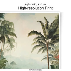 Tropical Photographic Print, Jungle Wall Art, Lush Greenery Decor, Exotic Landscape Photo, Palm Tree Scene, Nature Photography - Tawshia