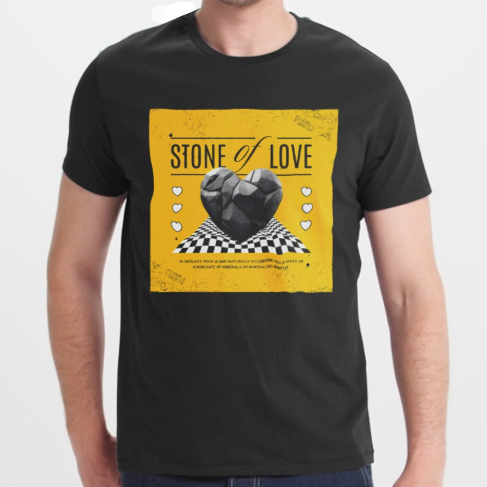Stone of Love Graphic Print Black T-Shirt product