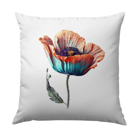 Poppy Flower Pillow, Floral Throw Pillow, Watercolor Pillow, Home Decor Pillow, Decorative Pillow, Botanical Pillow, Gift Idea - Tawshia