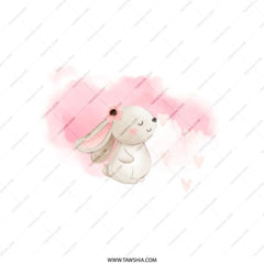 Bunny Rabbit Tote Bag, Cute Animal Art Bag, Watercolor Style Bag, Adorable Bunny, Gift Idea Bag, Stylish Tote, Everyday Bag, Pastel Colors - Tawshia