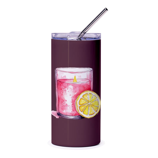 Candle Tumbler, Lemon Tumbler, Scented Candle Gift, Stylish Water Bottle, Cozy Home Decor, Unique Drinkware, Cute Travel Tumbler - Tawshia