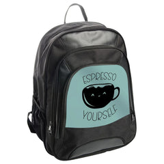 Espresso Yourself Backpack, Cute Coffee Design, Kawaii Drink Backpack, Trendy School Bag, Unique Gift for Coffee Lovers - Tawshia