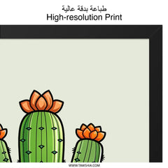 Blooming Cactus Wall Art, Potted Cactus Decor, Desert Plant Art, Southwest Wall Decor, Modern Cactus Print, Home Decor Wall Art - Tawshia