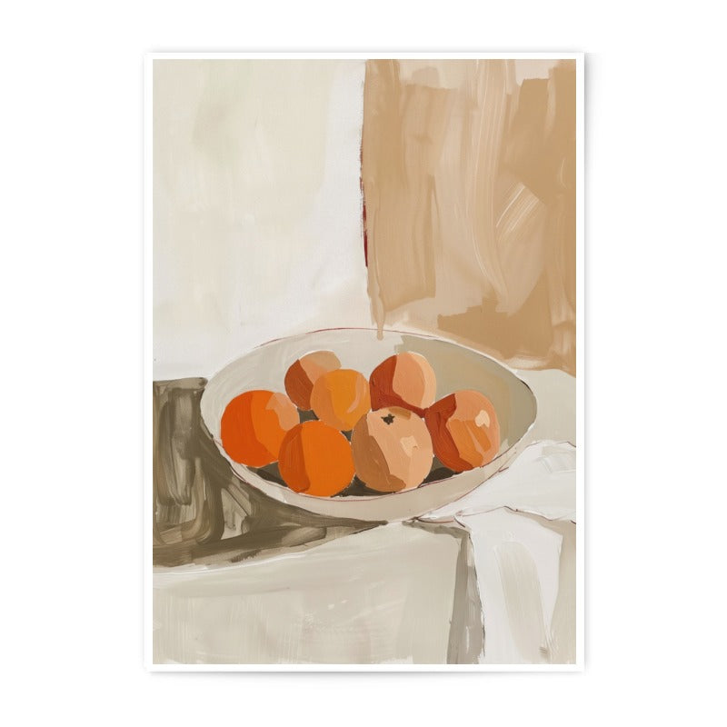 Orange Still Life Photographic Print, Fruit Bowl Art Print, Modern Kitchen Decor, Fine Art Photography, Minimalist Wall Art, Home Decor - Tawshia
