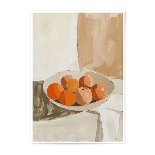 Orange Still Life Photographic Print, Fruit Bowl Art Print, Modern Kitchen Decor, Fine Art Photography, Minimalist Wall Art, Home Decor - Tawshia