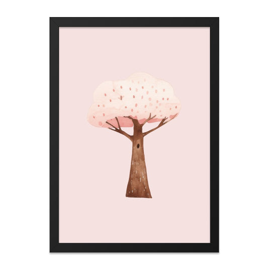 Pink Cherry Blossom Tree Art, Watercolor Wall Art, Nursery Decor, Minimalist Art, Home Decor, Botanical Print, Spring Wall Art - Tawshia