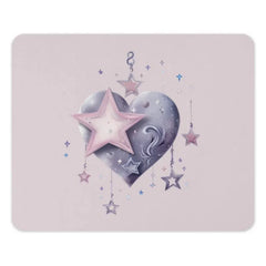 Heart Star Mouse Pad, Cute Desk Mat, Aesthetic Computer Accessory, Kawaii Gift, Gaming Mousepad, Office Decor, Unique Desk Decor, Desk - Tawshia