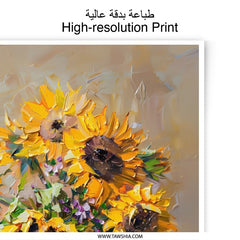 Sunflower Photographic Print, Floral Wall Decor, Still Life Art, Home Decor, Flower Painting, Botanical Print, Kitchen Art - Tawshia