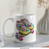 Skateboard Shoes Mug, Colorful Pattern Mug, Skateboarding Lover Gift, Unique Design Mug, Trendy Mug Gift - Tawshia