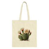 Stylish Beige Tote Bag with Flowering Cactus Design product