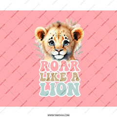Roar Like a Lion Mouse Pad, Cute Animal Desk Accessory, Inspirational Office Decor, Lion Cub Mousepad, Pink Pastel Aesthetic - Tawshia