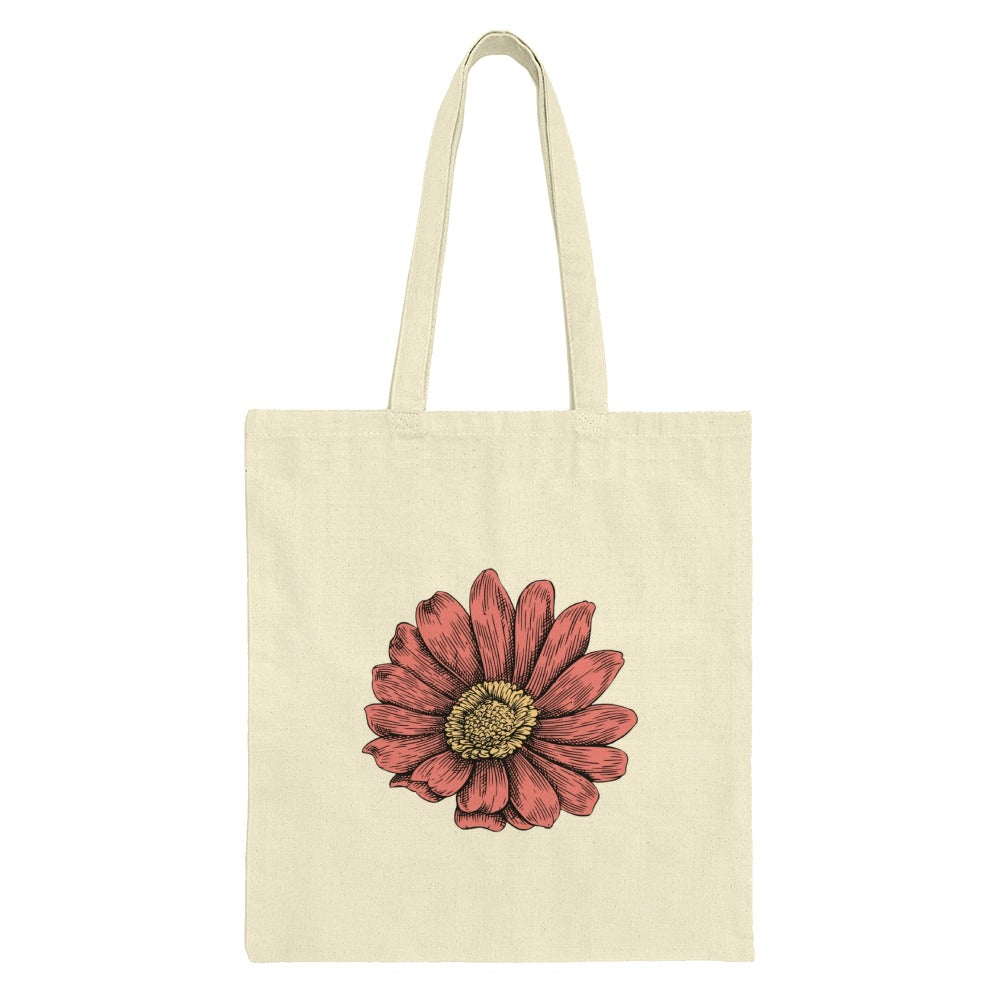 Floral Tote Bag, Daisy Flower Design, Botanical Art Bag, Aesthetic Tote, Stylish Handbag, Everyday Bag, Eco Friendly Shopping Bag - Tawshia