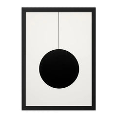 Minimalist Circle Wall Art, Abstract Black and White Print, Modern Geometric Art, Contemporary Home Decor, Simple Elegant Design - Tawshia