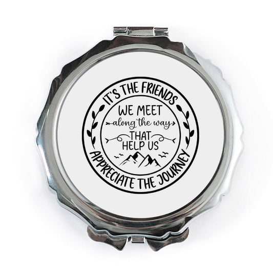 Friendship Pocket Mirror, Friends Along The Way, Journey Appreciation Gift, Best Friend Present, Travel Companion Mirror - Tawshia