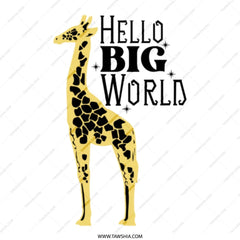 Giraffe Tote Bag, Hello Big World Bag, Animal Lover Gift, Cute Tote, Travel Bag, Everyday Bag, Eco Friendly Bag - Tawshia