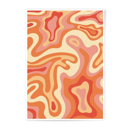 Retro Swirl Photographic Print, Abstract Art, 70s Decor, Orange and Cream, Wall Art, Home Decor, Modern Art Print, Groovy Art - Tawshia