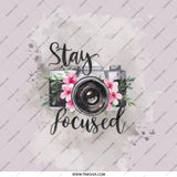Stay Focused Camera Pocket Mirror, Floral Camera Gift, Photography Lover Present, Photographer Gift, Inspirational Pocket Mirror - Tawshia
