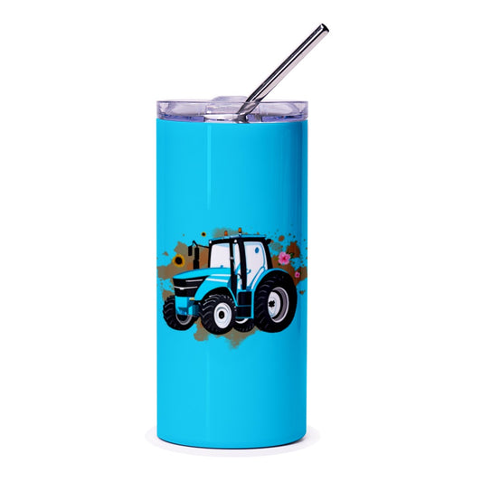 Blue Tractor Tumbler, Farm Vehicle Gift, Farming Lover Cup, Agriculture Stainless Steel Tumbler, Truck Tumbler, Cute Tumbler For Kids - Tawshia