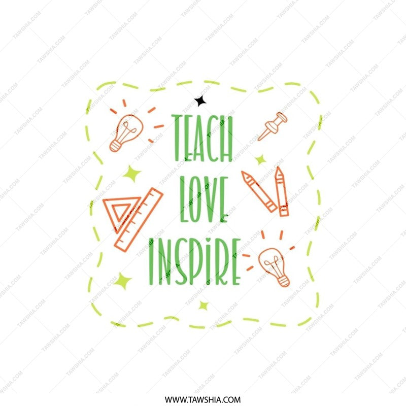 Teach Love Inspire Pillow, Teacher Appreciation Gift, Decorative Pillow, Educational Decor, Back to School, Classroom Pillow - Tawshia