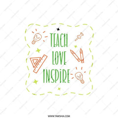 Teach Love Inspire Pillow, Teacher Appreciation Gift, Decorative Pillow, Educational Decor, Back to School, Classroom Pillow - Tawshia