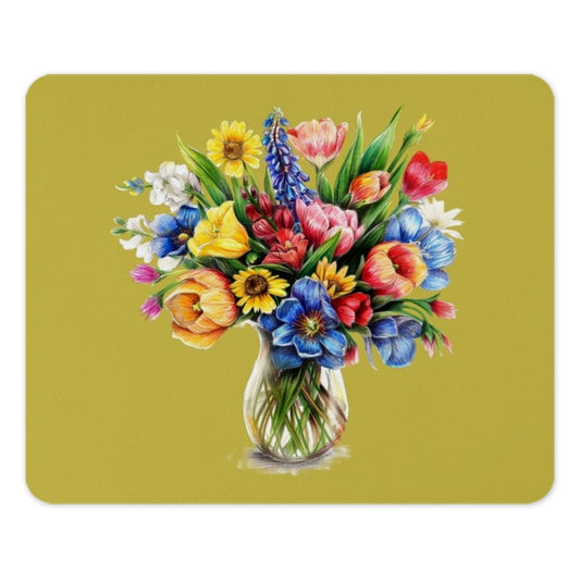 Floral Bouquet Mouse Pad, Colorful Flowers, Watercolor Style, Office Decor, Desk Accessories, Floral Design, Floral Art, Pretty Mousepad - Tawshia