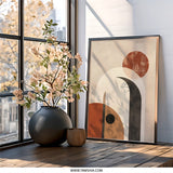 Abstract Shapes Wall Art, Minimalist Art Print, Geometric Art, Circle Arch Shapes, Modern Wall Decor, Unique Wall Hanging, Home Decor - Tawshia
