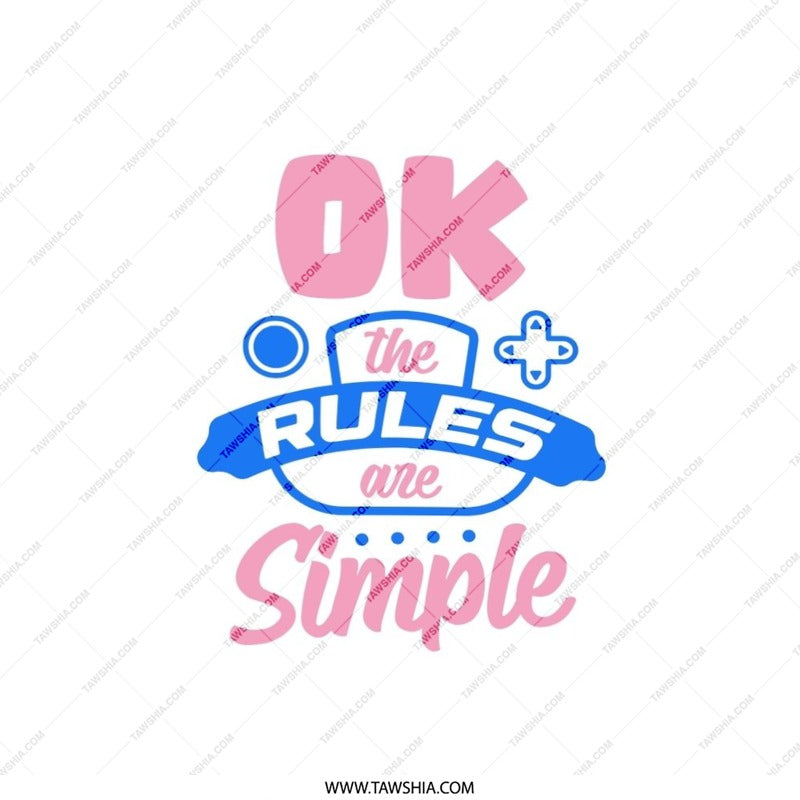OK The Rules are Simple Gamer Pillow, Funny Gaming Pillow, Controller Cushion, Game Room Decor, Gift for Gamers, Video Game Decor - Tawshia