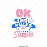 OK The Rules are Simple Gamer Pillow, Funny Gaming Pillow, Controller Cushion, Game Room Decor, Gift for Gamers, Video Game Decor - Tawshia