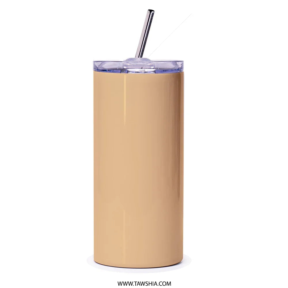 Sleek Beige Tumbler with Straw Perfect Everyday Product