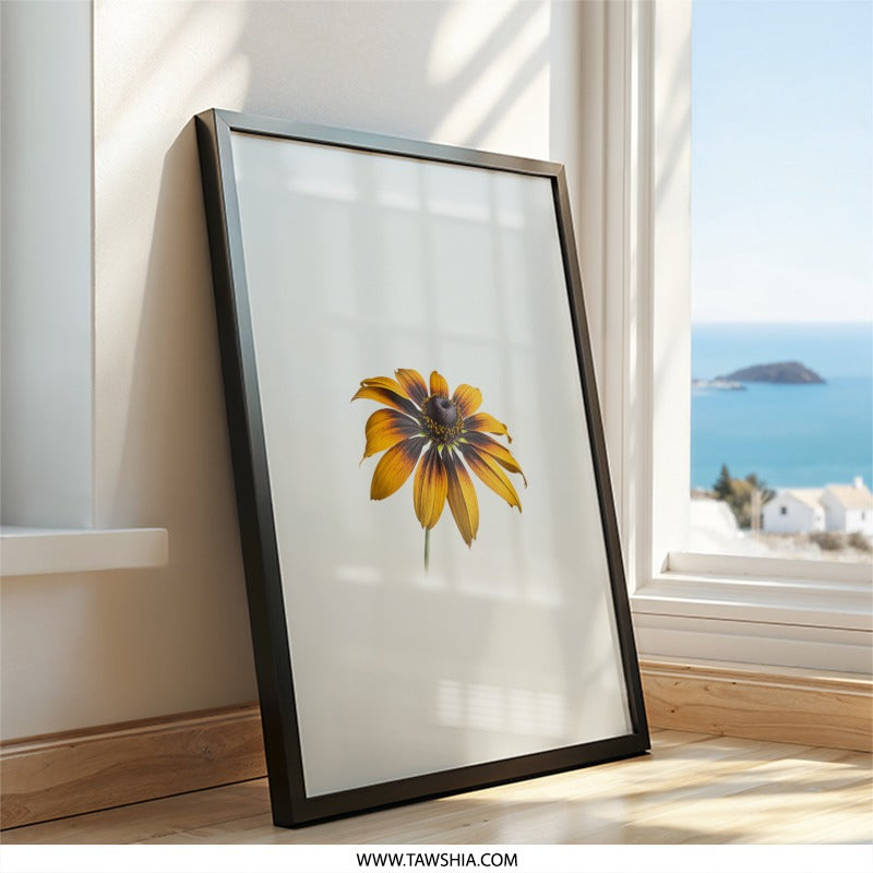 Black Eyed Susan Wall Art, Floral Wall Decor, Botanical Art Print, Flower Photography, Minimalist Art, Home Decor, Nature Art - Tawshia