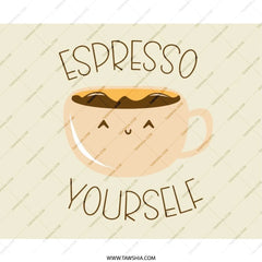 Espresso Yourself Mouse Pad, Cute Coffee, Coffee Lover Gift, Funny Mousepad, Kawaii Mousepad, Desk Accessory, Office Decor - Tawshia