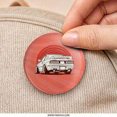 Car Enthusiast Pinback Button, JDM Car Design, Japanese Sports Car, Retro Car Art, Car Lover Gift, Stylish Button, Trendy Accessories - Tawshia