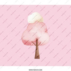 Pink Tree Backpack, Watercolor Tree Bag, Pastel Aesthetic Backpack, Cute Backpack For School, Stylish Everyday Backpack - Tawshia