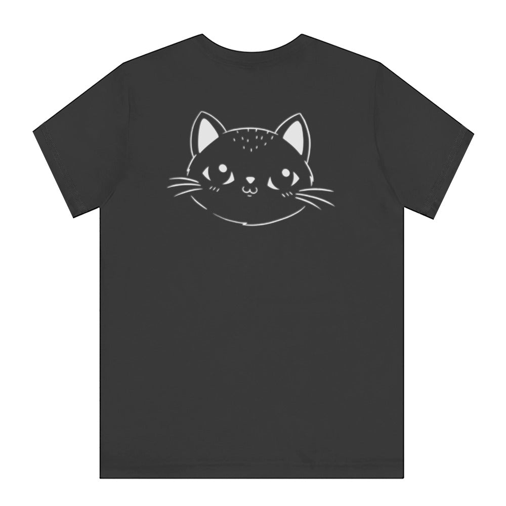 Cute Cartoon Cat Face Black T-shirt product type