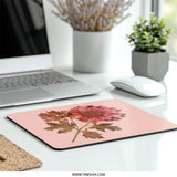 Floral Mouse Pad, Pink Chrysanthemum, Botanical Desk Decor, Flower Mousepad, Pressed Flower Art, Office Gift, Floral Computer Accessory - Tawshia