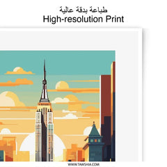 New York Photographic Print, Empire State Building Art, Cityscape Photography, USA Travel Souvenir, Urban Decor, Modern Wall Art - Tawshia