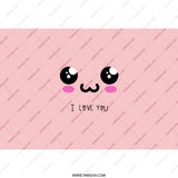 Kawaii Face Tumbler, Anime Inspired Gift, Cute Expression, Manga Style Design, Pink I Love You Tumbler, Gift for Her, Gift for Him - Tawshia