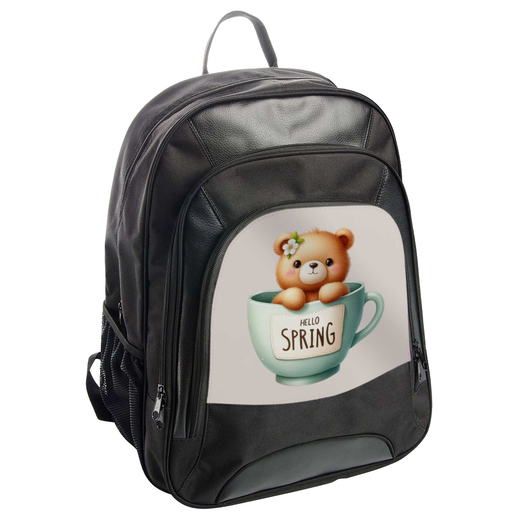 Hello Spring Teddy Bear in Cup Design Backpack Product