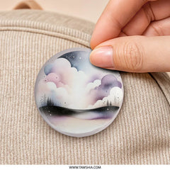 Watercolor Sky Pinback Button, Cloudscape Badge, Dreamy Landscape Pin, Celestial Art, Cute Pin Button, Aesthetic Gift, Pin for Bags - Tawshia