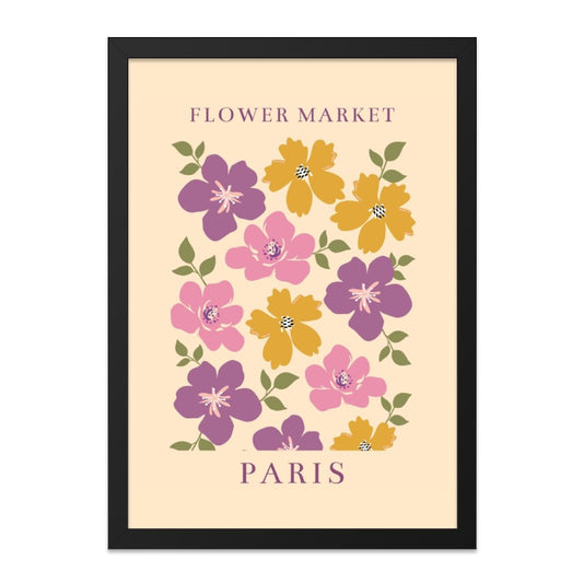 Paris Flower Market Wall Art, Floral Wall Decor, Botanical Print, Colorful Flower Art, Paris Decor, Home Decor Wall Art, Trendy Wall Art - Tawshia