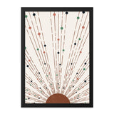 Boho Sun Wall Art, Abstract Sunrise Print, Mid Century Modern Art, Dots and Lines Decor, Geometric Wall Hanging, Minimalist Home Decor - Tawshia
