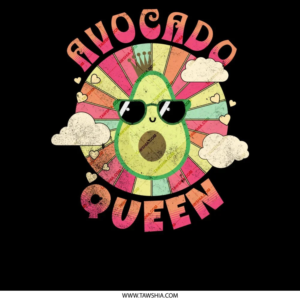 Avocado Queen Graphic Design Black T-shirt product