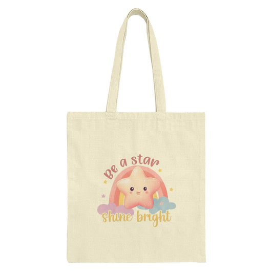 Be A Star Tote Bag, Shine Bright Tote, Cute Star Design Tote Bag, Encouragement Tote, Positive Vibes Bag, Rainbow Tote, Unique Gift - Tawshia
