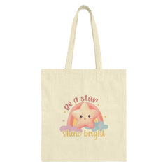 Be A Star Tote Bag, Shine Bright Tote, Cute Star Design Tote Bag, Encouragement Tote, Positive Vibes Bag, Rainbow Tote, Unique Gift - Tawshia
