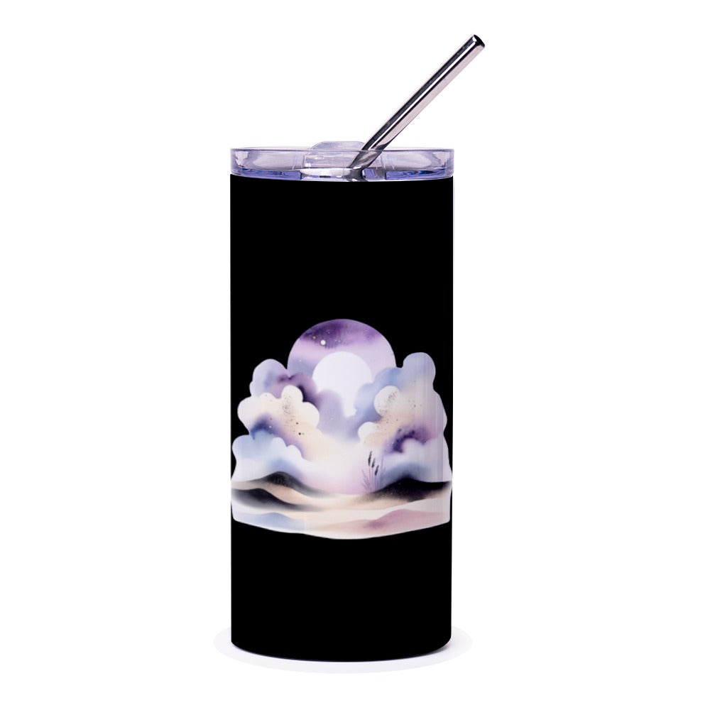 Celestial Dreams Tumbler, Watercolor Sky, Moon Tumbler, Cloudscape Tumbler, Galaxy Moon, Dreamy Gift, Aesthetic Tumbler, Travel Mug - Tawshia